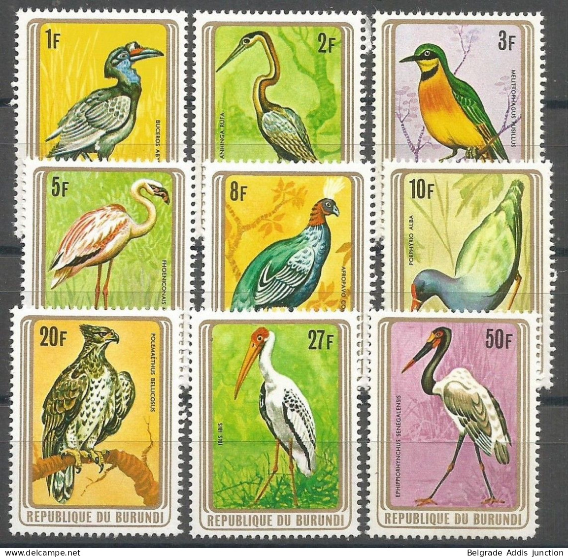 Burundi COB 830/38 Série Complète ** MNH 1979 Oiseaux Birds Vogels - Nuovi