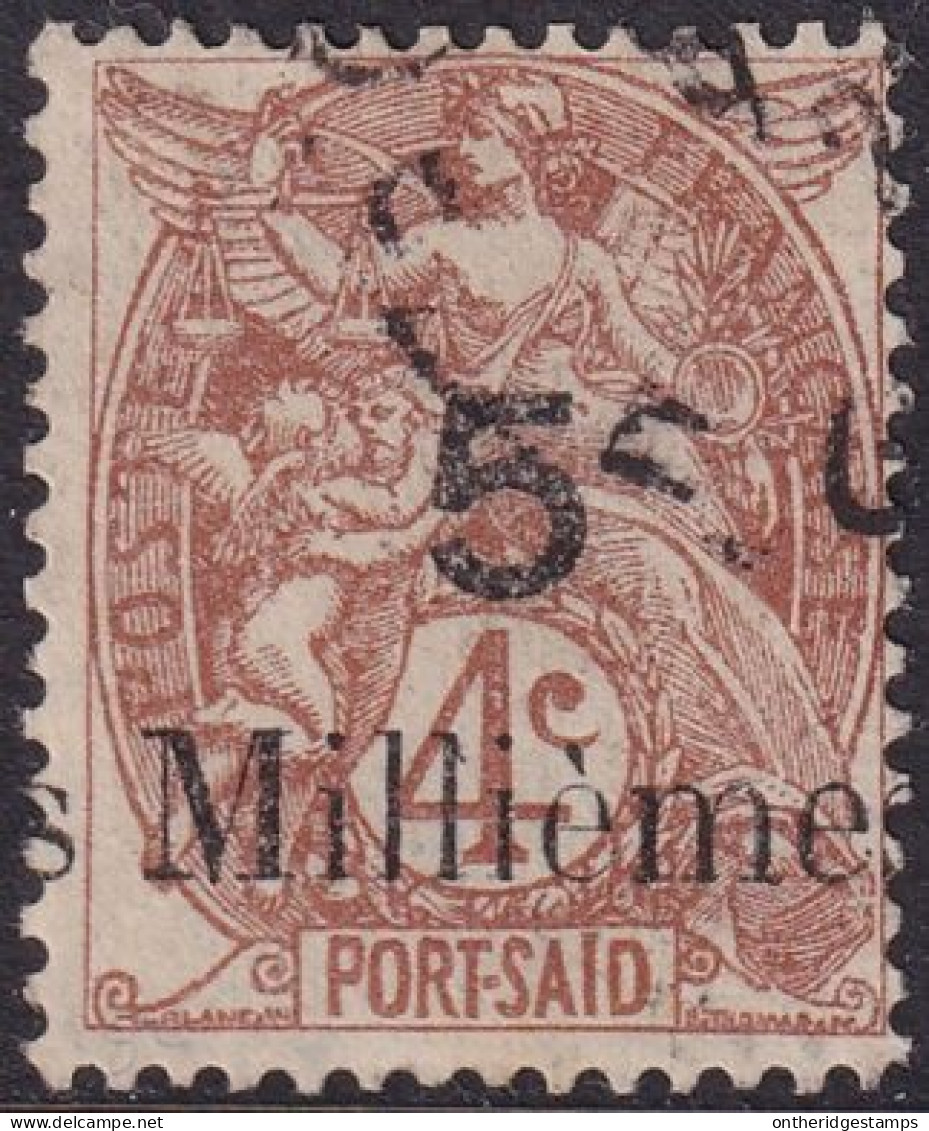 French Offices Port Said 1921 Sc 38 Yt 39b Used "shifted S" Variety Signed Brun - Used Stamps