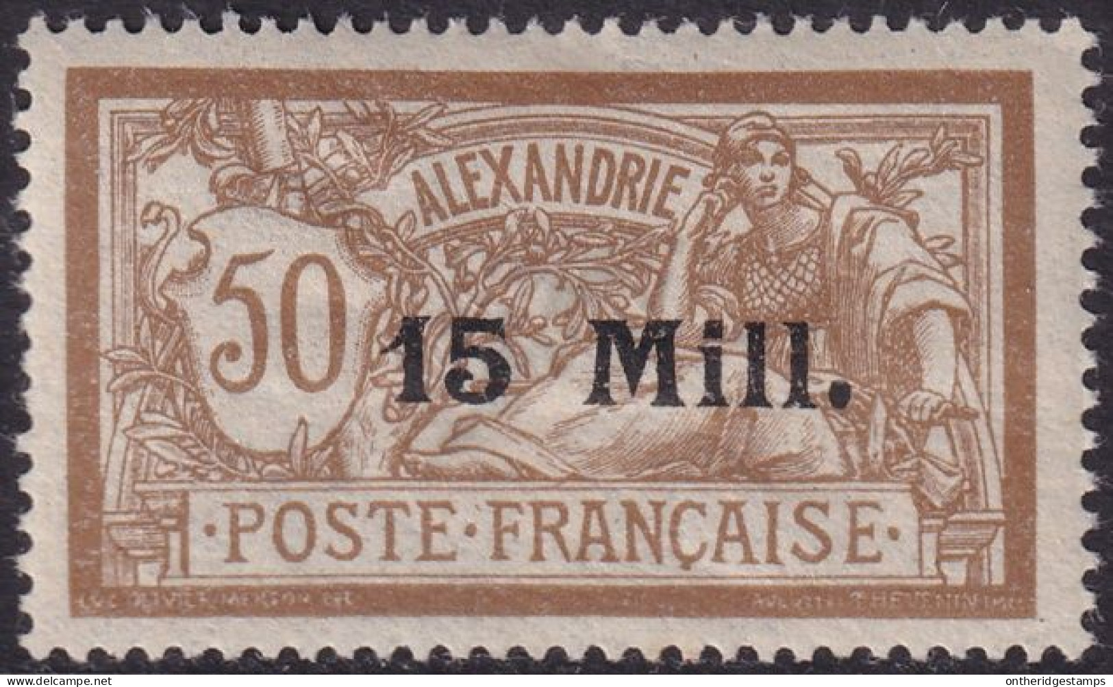 French Offices Alexandria 1921 Sc 42 Alexandrie Yt 46 MH* - Unused Stamps
