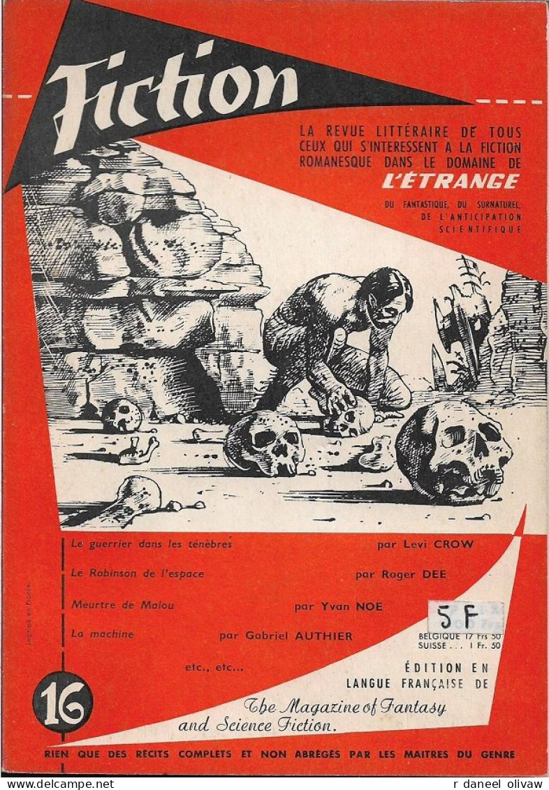 Fiction N° 16, Mars 1955 (TBE) - Fictie