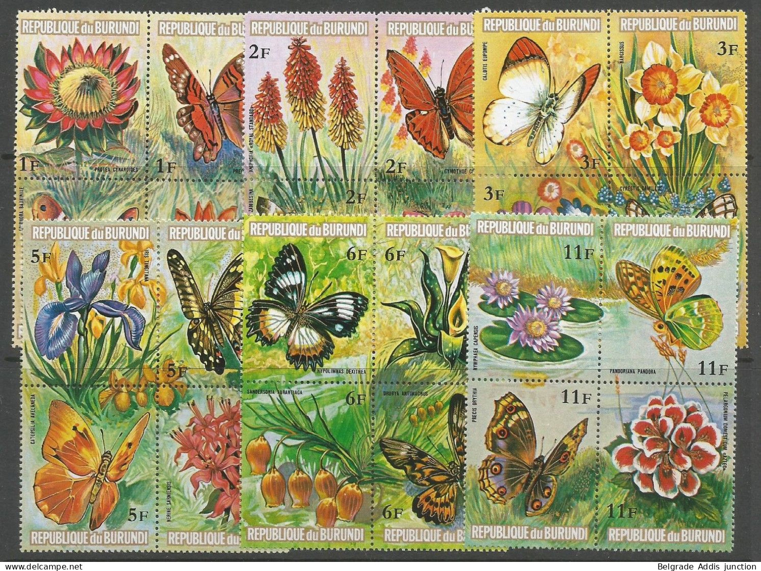 Burundi COB 580/603 Série Complète MNH / ** 1973 COB: 65,00€ Papillons Butterflies - Nuovi