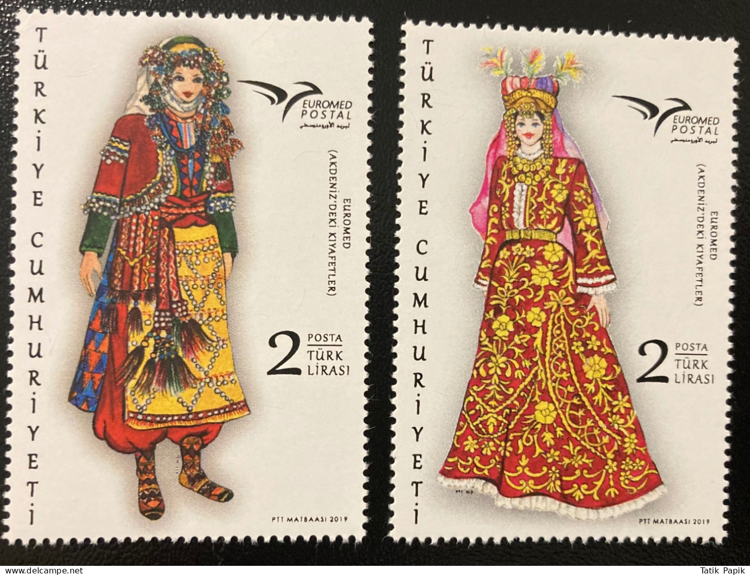 2019 Turquie Turkey Euromed Mediterranean Clothes Gold - Unused Stamps