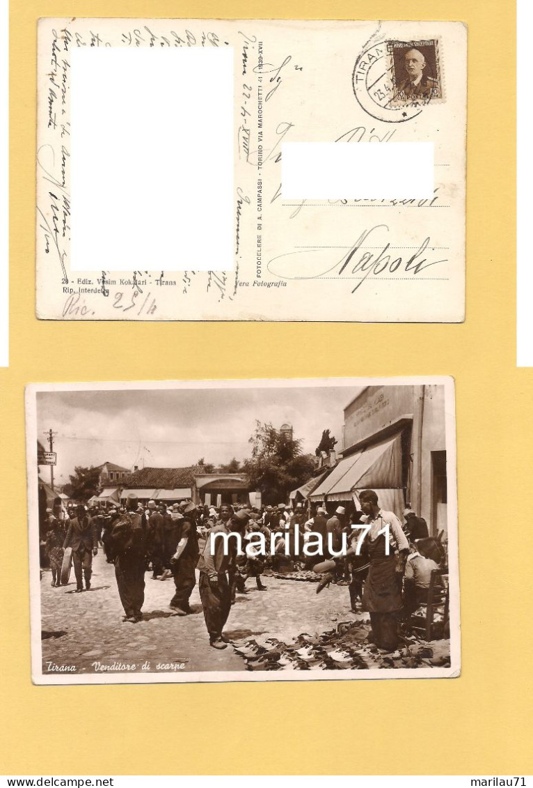 12137 Occupazioni ALBANIA 10Q 1940 Isolato Card Mercato Tirana - Albanie