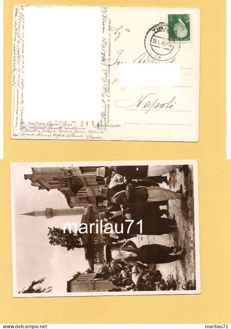 12139 Occupazioni ALBANIA 5Q 1940 Isolato Card Mercato Tirana - Albanie