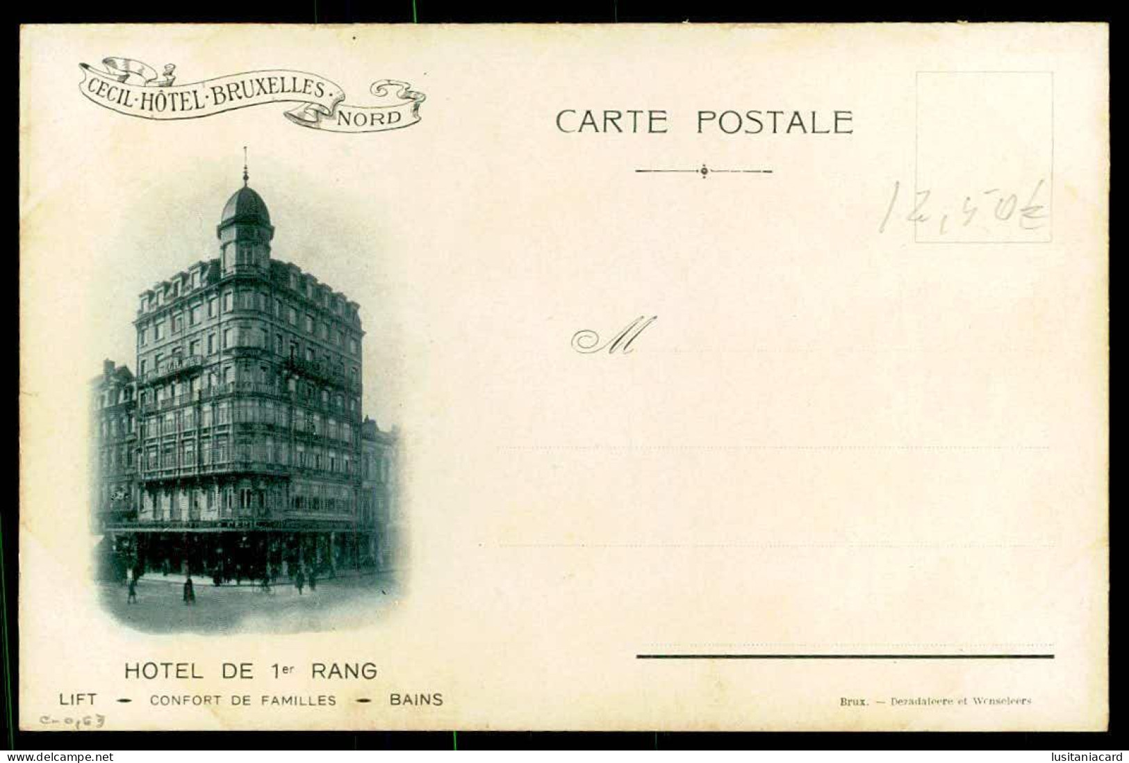 BELGIUM - BRUXELLES -"Cecil Hotel"-Salle De Restaurant (Entresol) Hotel De 1er(Ed.Dezadaleere  Wenseleers) Carte Postale - Hotels & Restaurants
