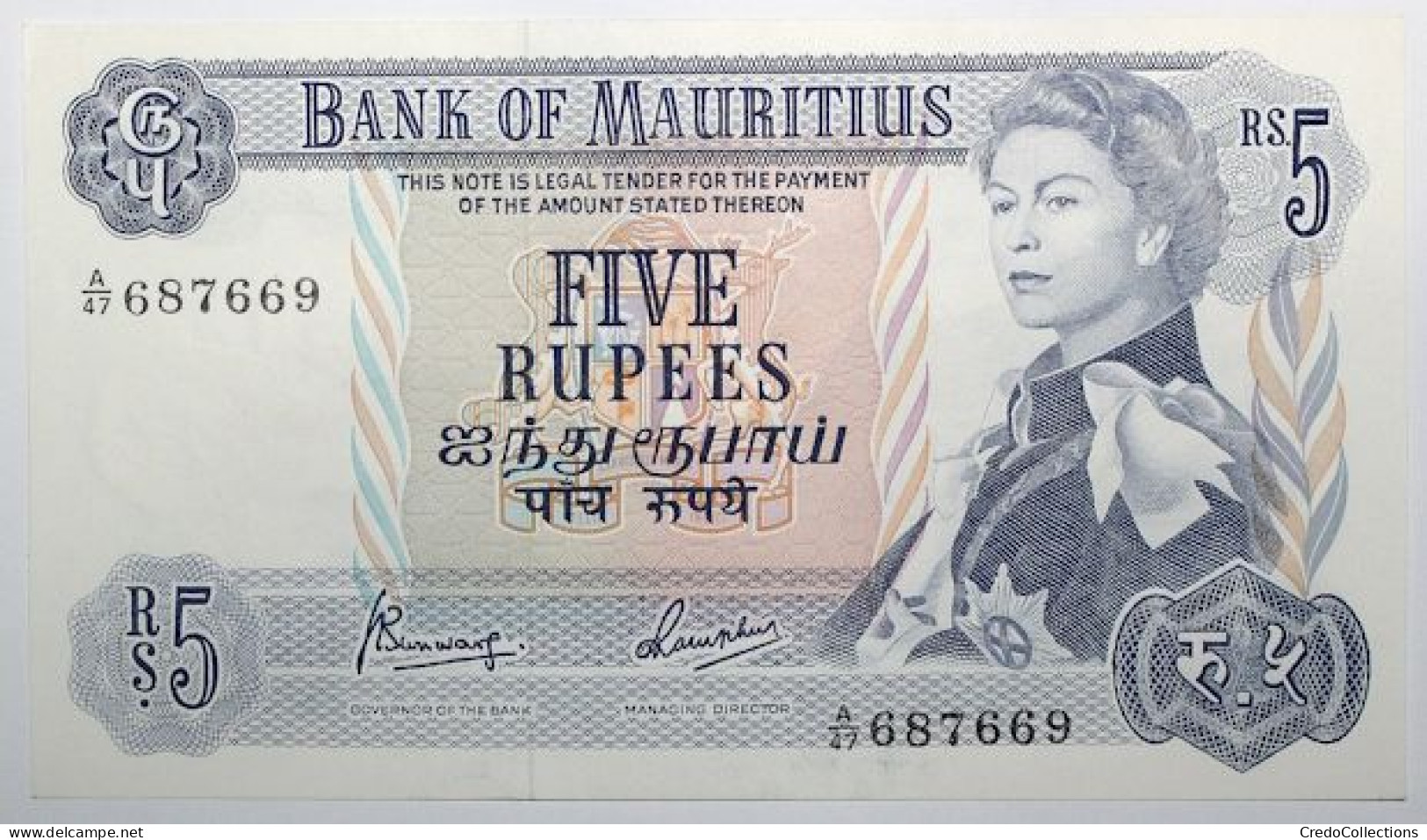Maurice - 5 Roupies - 1967 - PICK 30c - NEUF - Mauritius
