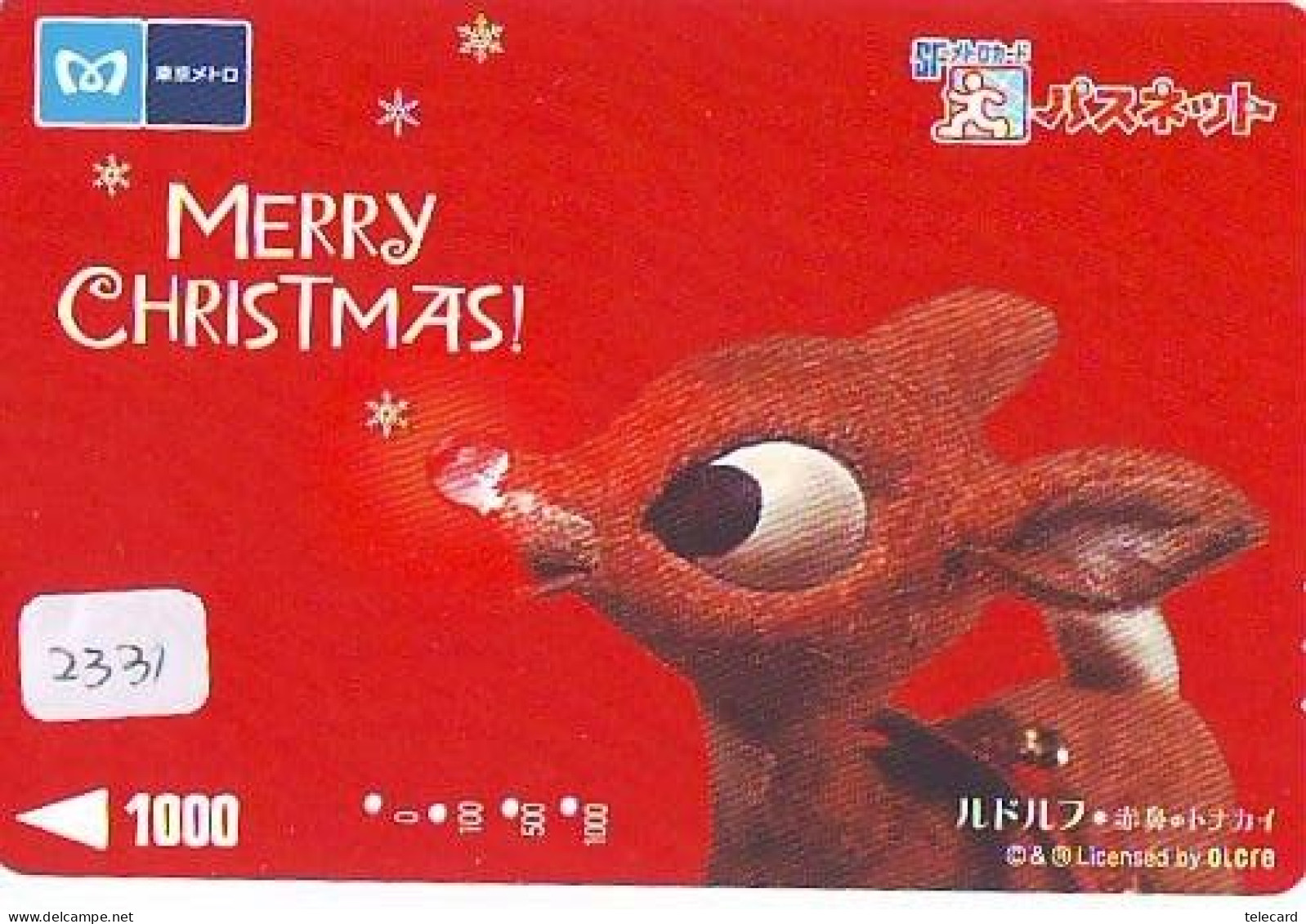 Carte Prépayée Japon * NOËL * WEIHNACHTEN (2331) CHRISTMAS * KERST * NAVIDAD * NATALE - Kerstmis