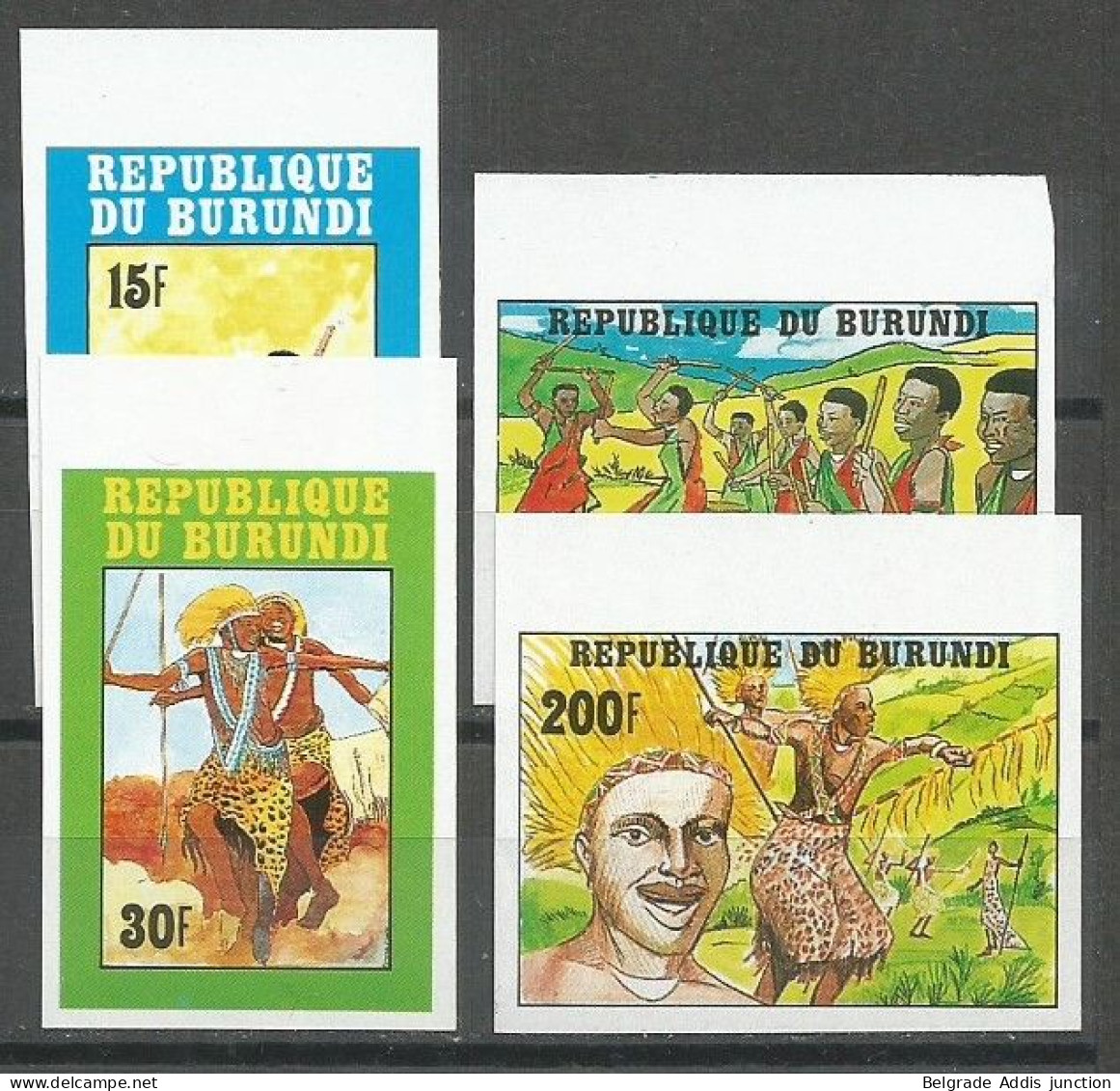 Burundi COB 978/81ND Série Complète Non-Dentelés IMPERFORATED MNH / ** 1992 - Nuevos