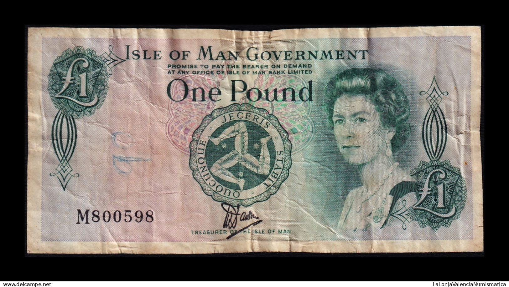 Isla De Man Isle Of Man 1 Pound Elizabeth II 1983 Pick 38 Bc F - 1 Pound