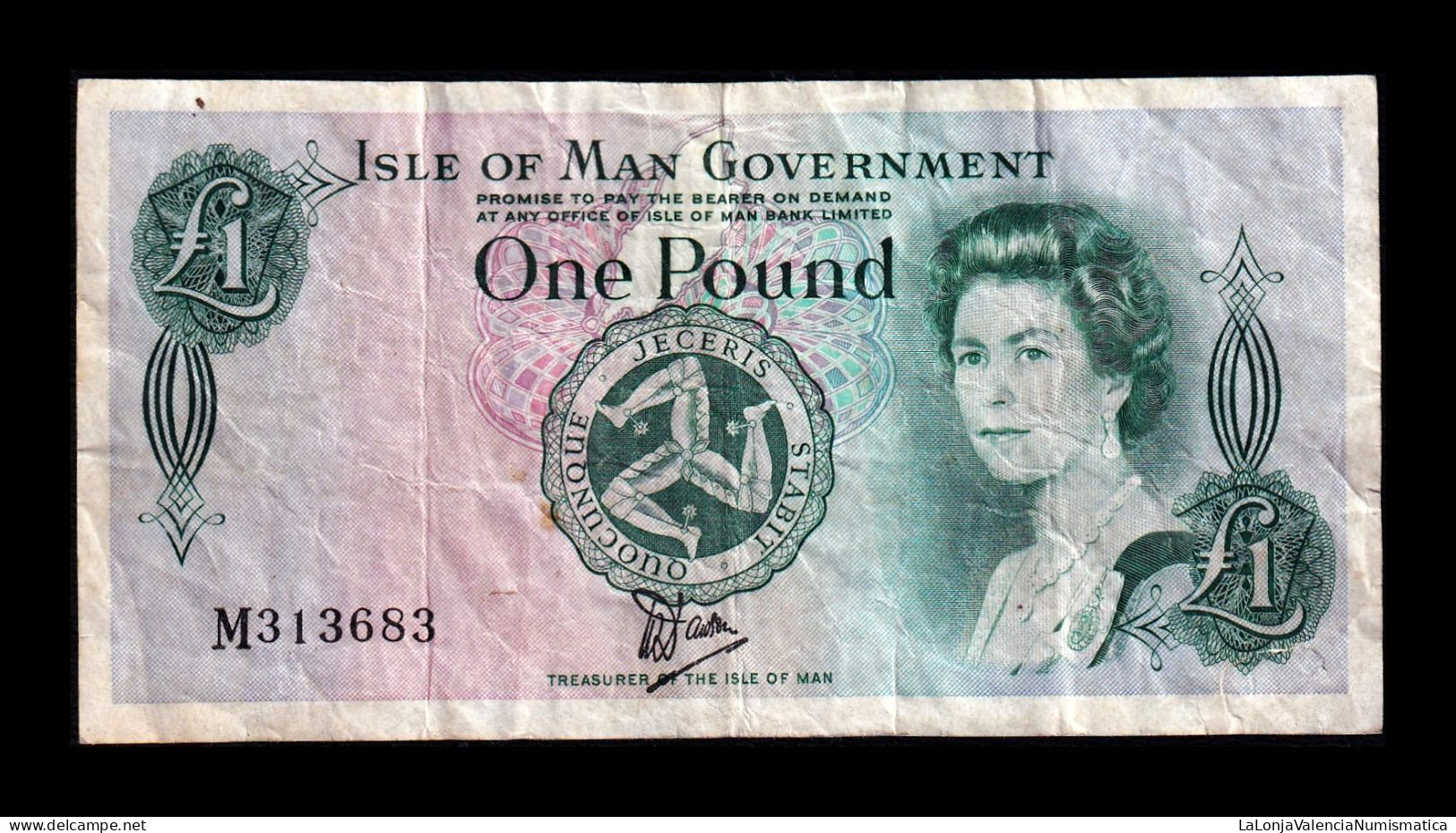 Isla De Man Isle Of Man 1 Pound Elizabeth II 1983 Pick 38 Bc F - 1 Pond