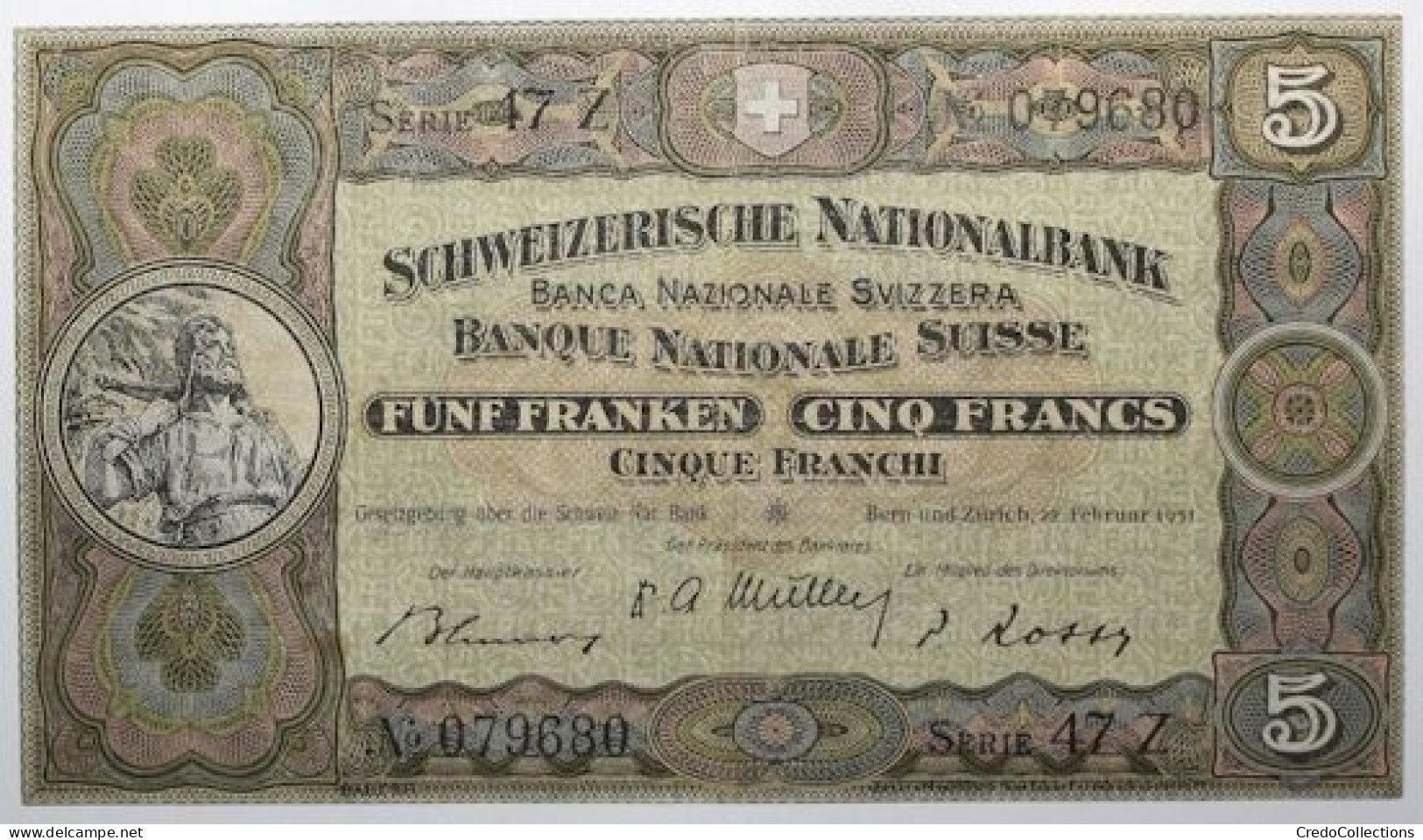 Suisse - 5 Francs - 1951 - PICK 11o.2 - SUP+ - Switzerland