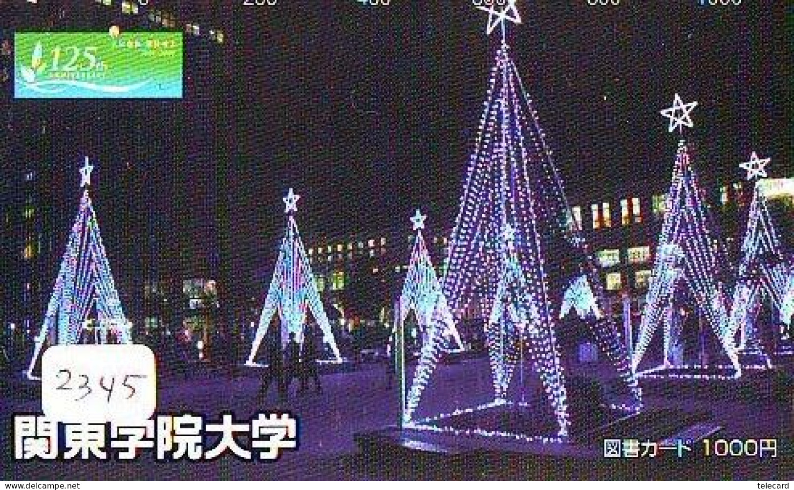 Carte Prépayée Japon * NOËL * WEIHNACHTEN (2345) CHRISTMAS * KERST * NAVIDAD * NATALE - Kerstmis