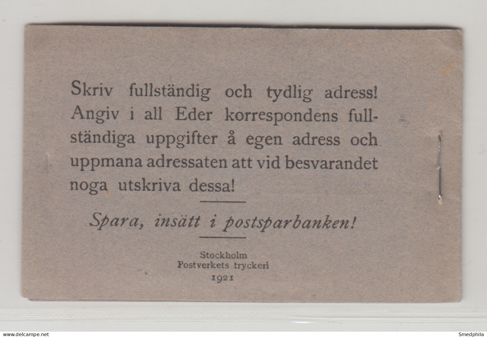 Sweden Booklet 1921 - Facit 16 R MNH ** - 1904-50
