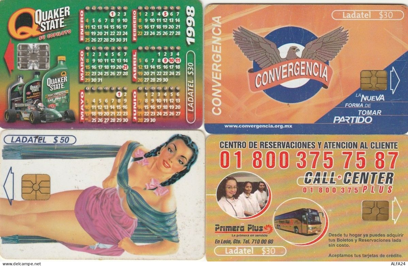 LOTTO 4 SCHEDE TELEFONICHE MESSICO  (CE0087 - Mexico