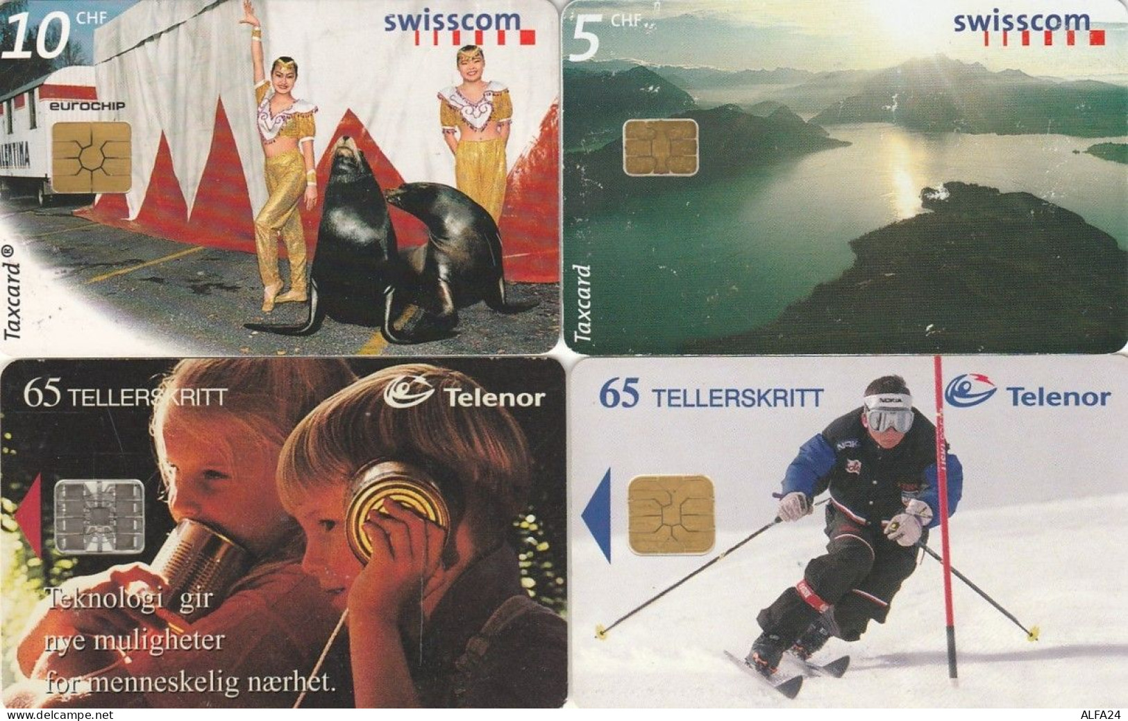 LOTTO 4 SCHEDE TELEFONICHE SVIZZERA NORVEGIA CHIP (CE0204 - Autres - Europe