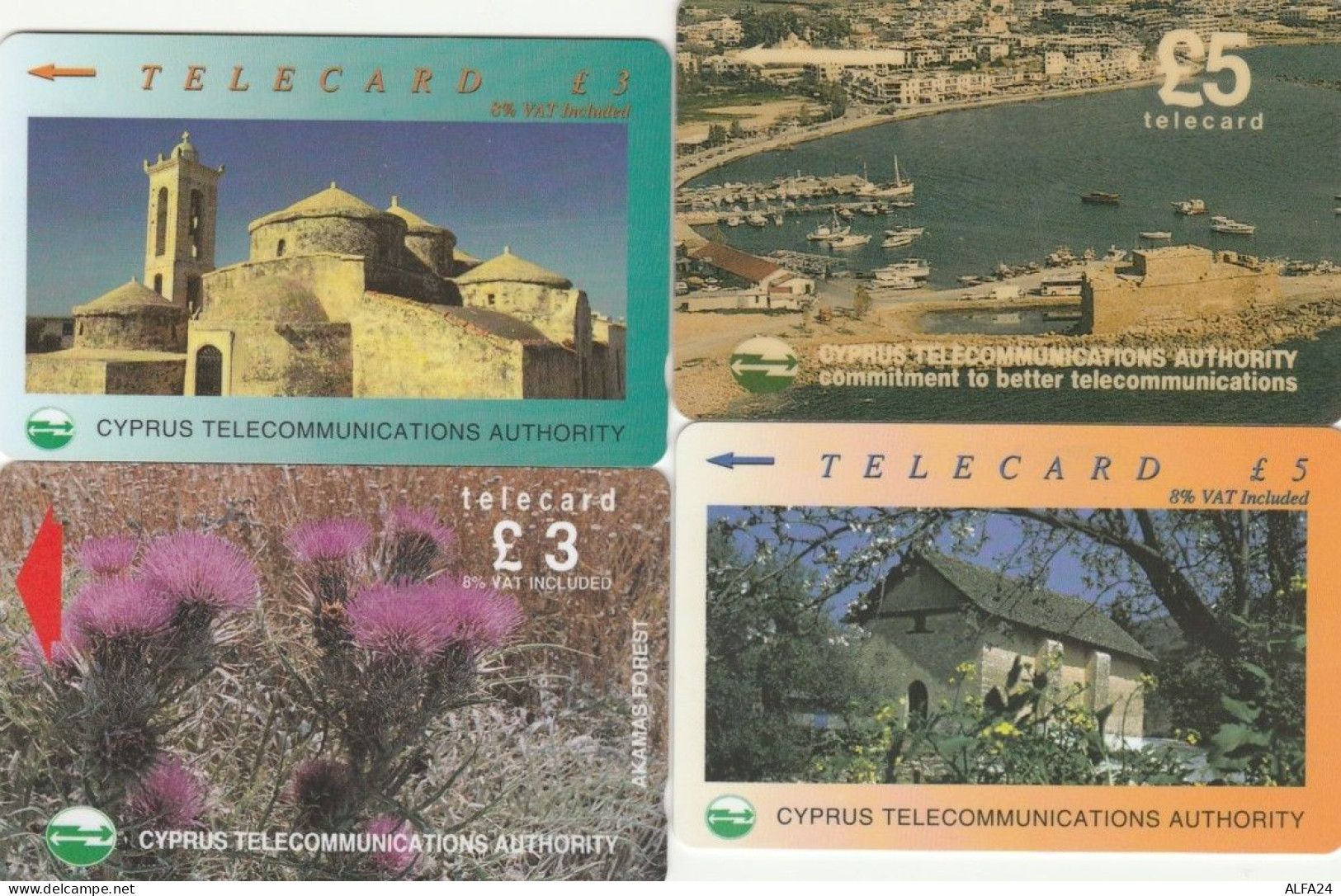 LOTTO 4 SCHEDE TELEFONICHE CIPRO  (CE0355 - Cipro