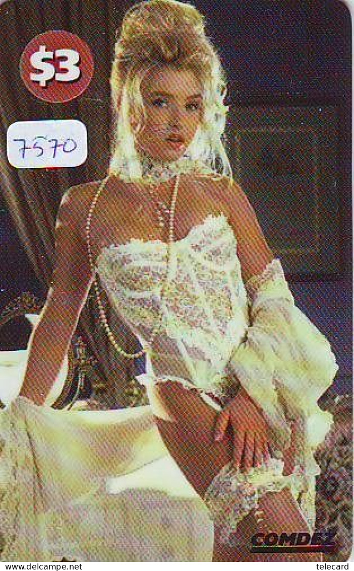 Télécarte USA * EROTIQUE (7570) Mint $ 3.00 EROTIC PHONECARD * BATHCLOTHES  FEMME SEXY LADY LINGERIE - Mode