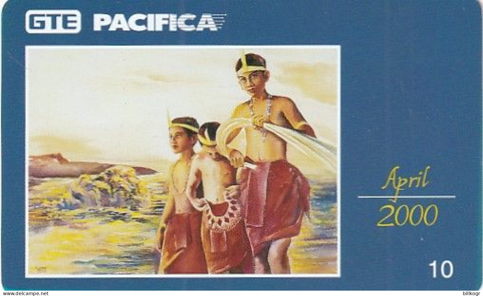 GUAM-SAIPAN - Painting/People Of Guam, April 2000, GTE Pacifica Prepaid Card $10, Sample - Guam