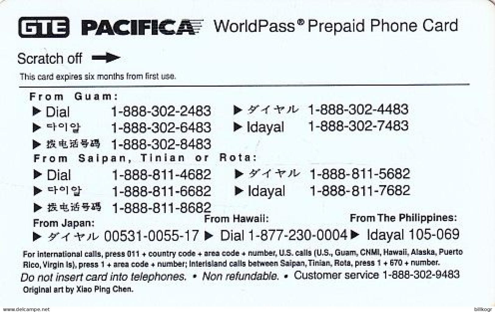 GUAM-SAIPAN - Painting/People Of Guam, April 2000, GTE Pacifica Prepaid Card $10, Sample - Guam