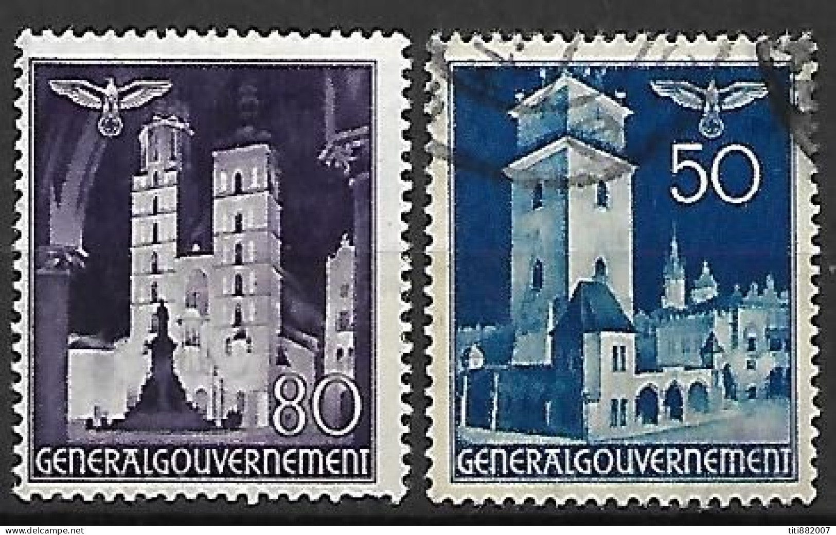 POLOGNE  -   Gouvernement Général  -  1940 .  Y&T N° 64  &  66 Oblitérés. - Generalregierung