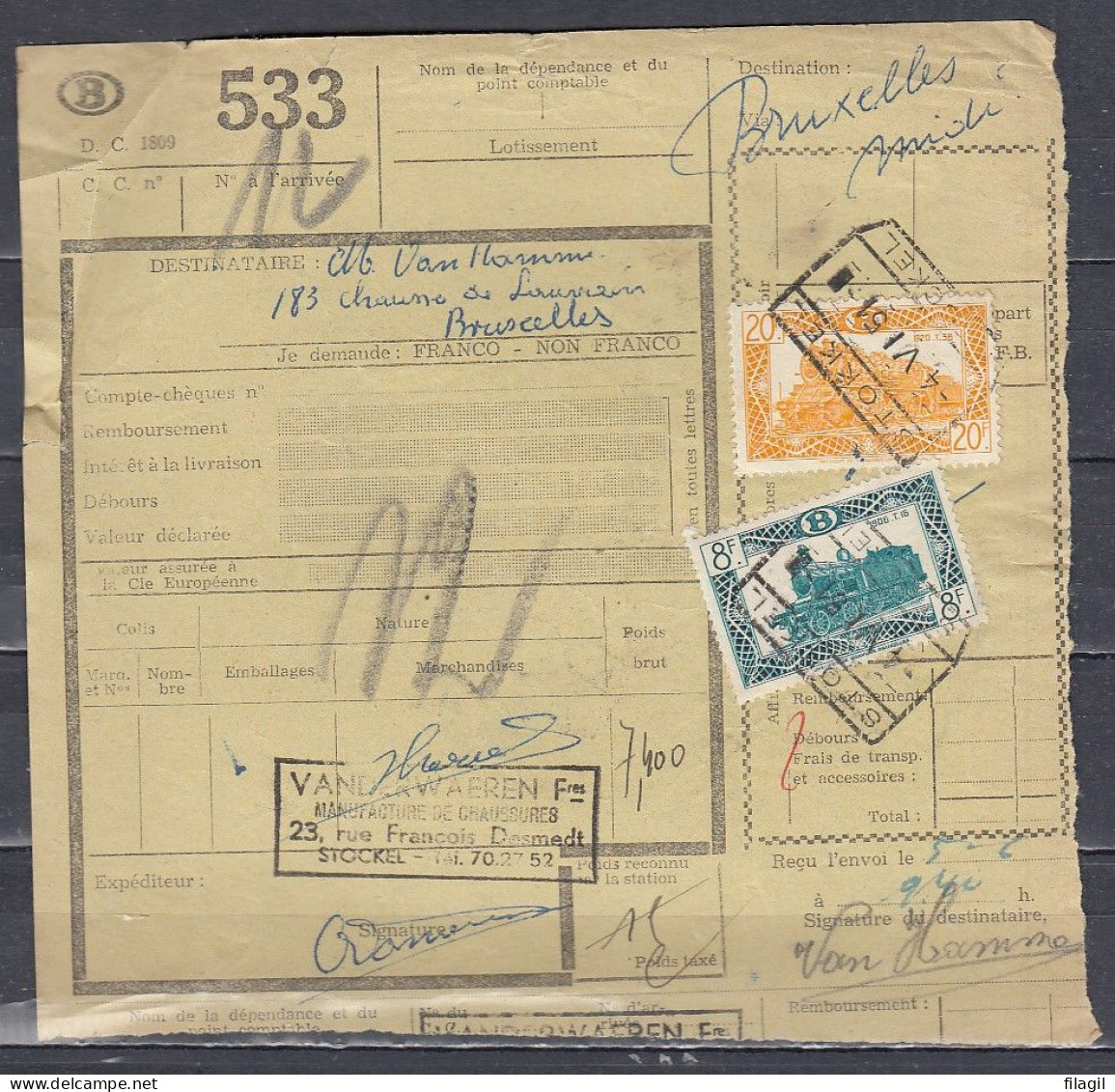 Vrachtbrief Met Stempel Stokkel Stockel - Documenti & Frammenti