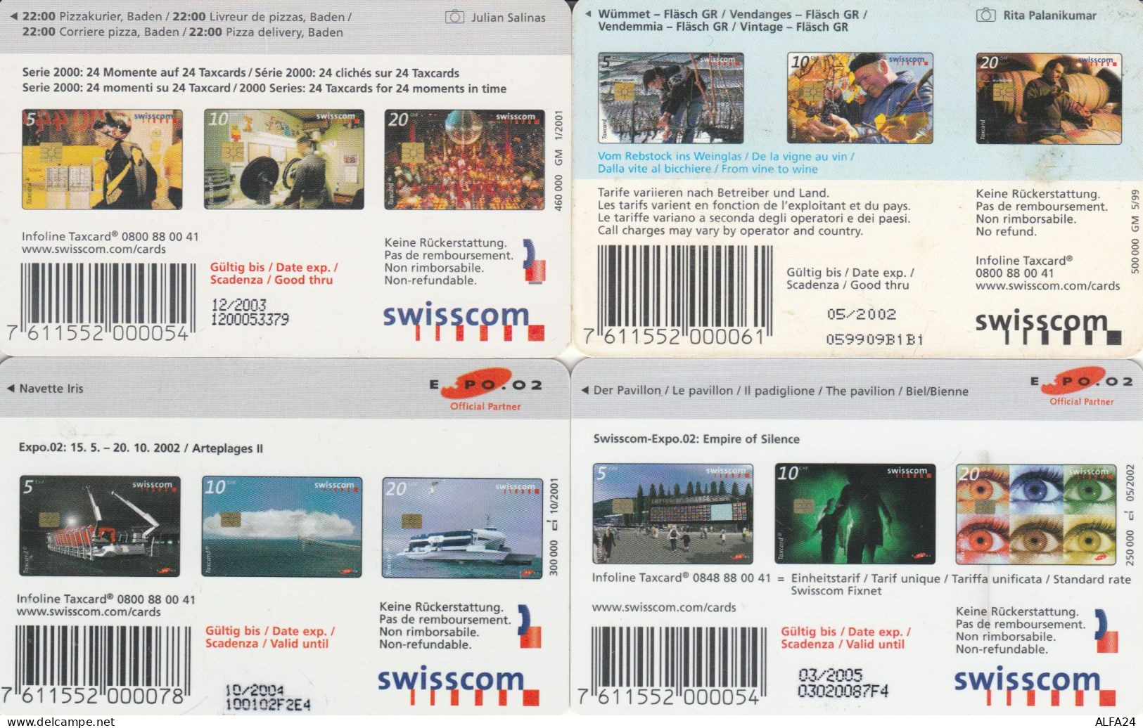 LOT 4 PHONE CARD SVIZZERA (PV595 - Suisse