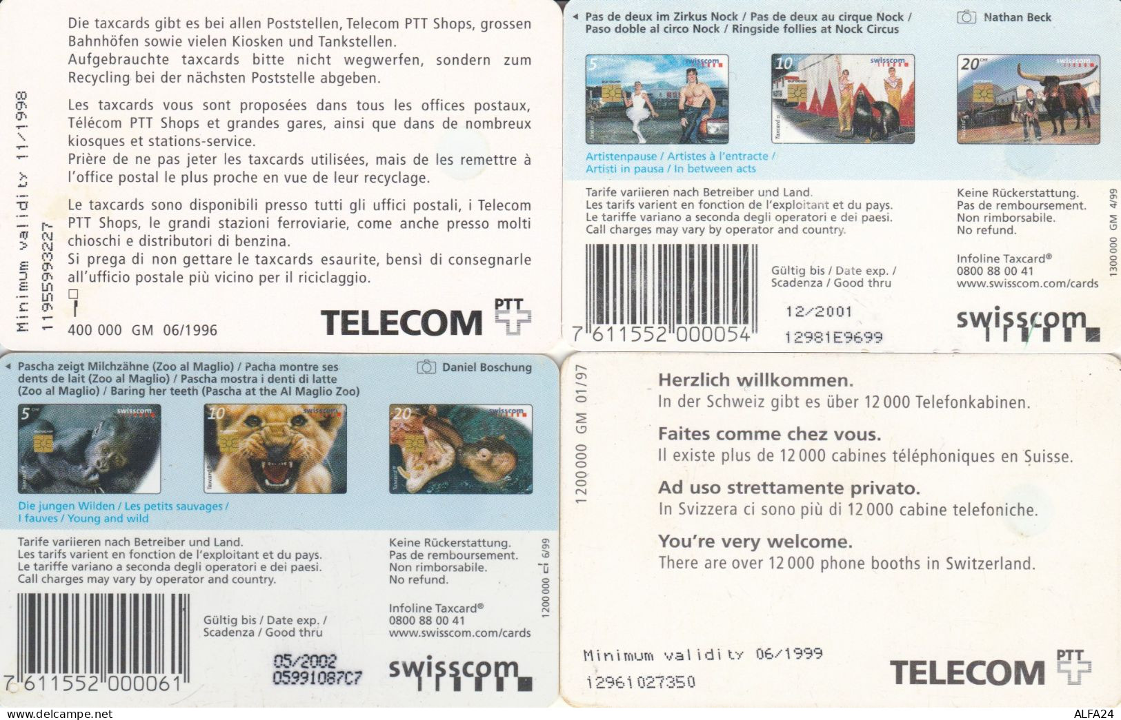 LOT 4 PHONE CARD SVIZZERA (PV593 - Suisse