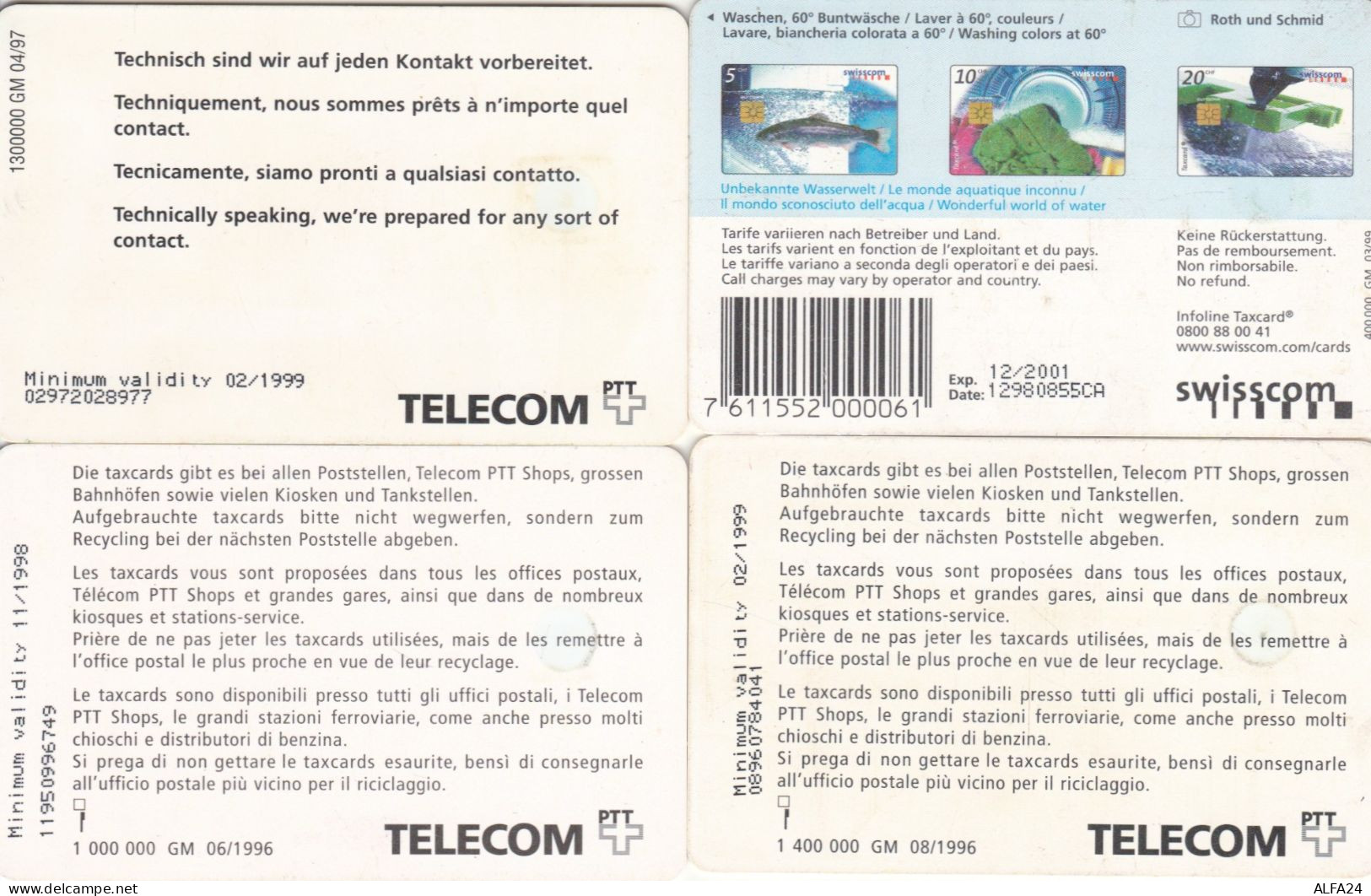 LOT 4 PHONE CARD SVIZZERA (PV594 - Suisse