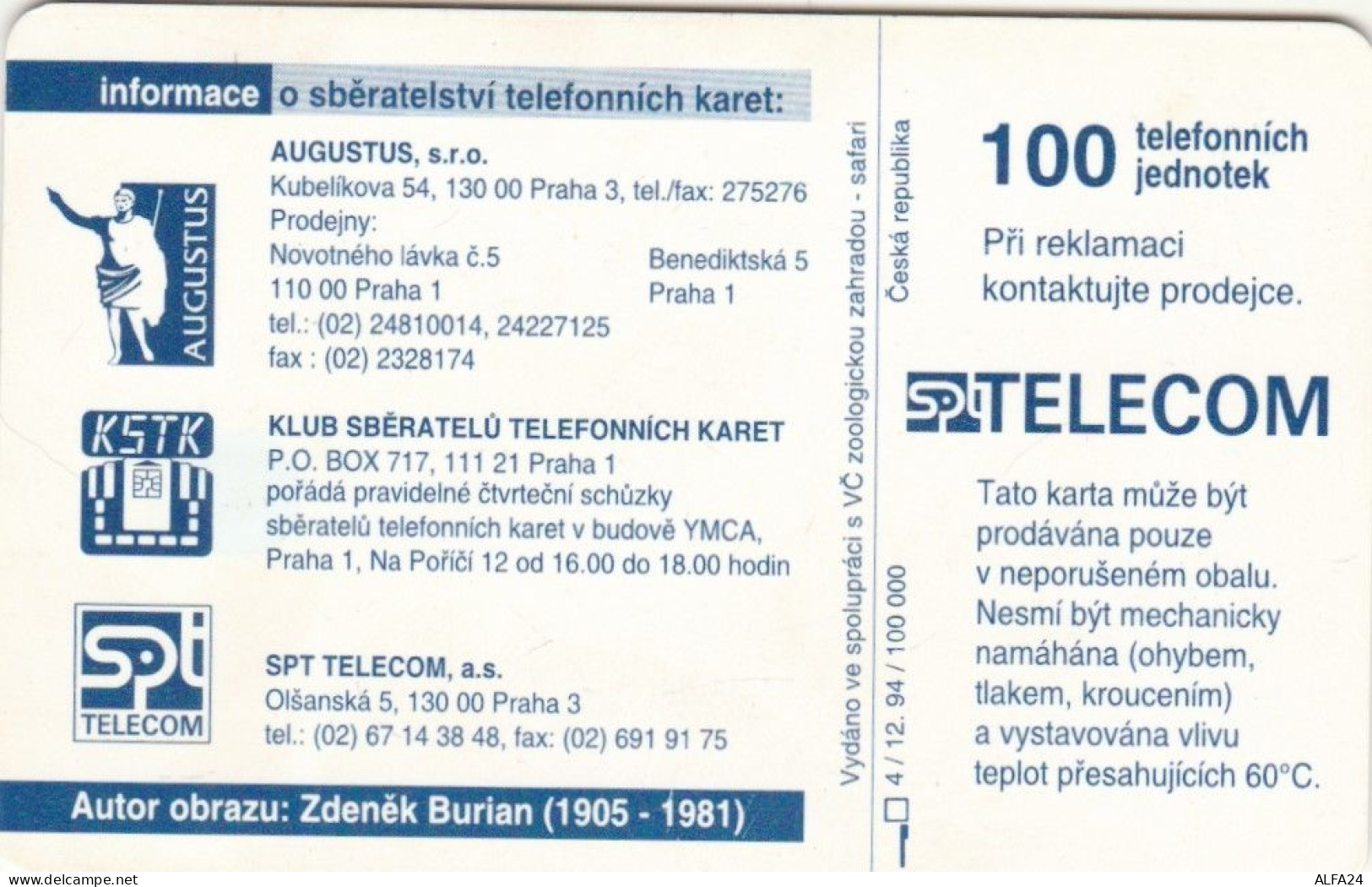 PHONE CARD REPUBBLICA CECA (PV256 - Tchéquie