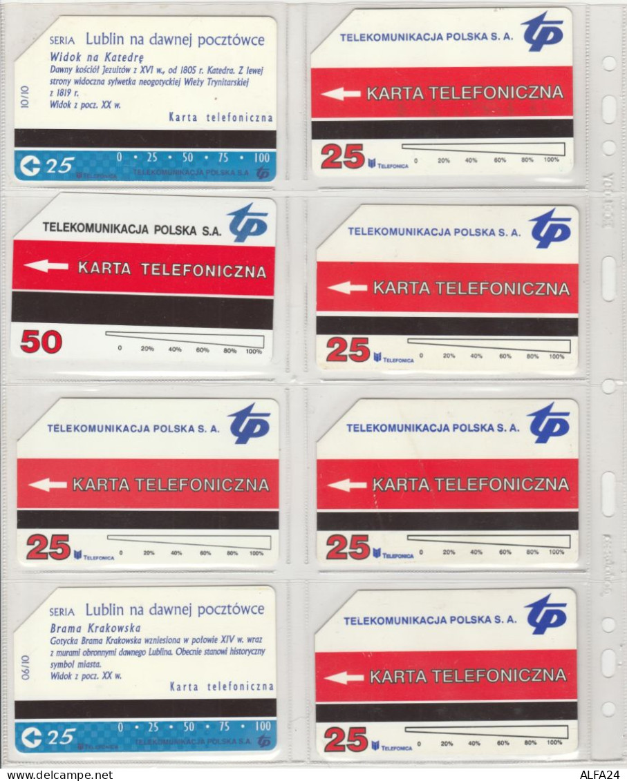 LOT 8 PHONE CARDS POLONIA (PV45 - Pologne