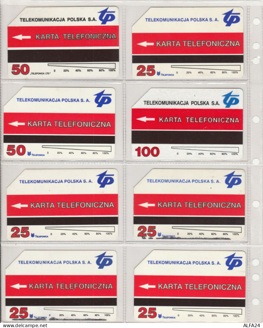 LOT 8 PHONE CARDS POLONIA (PV41 - Poland