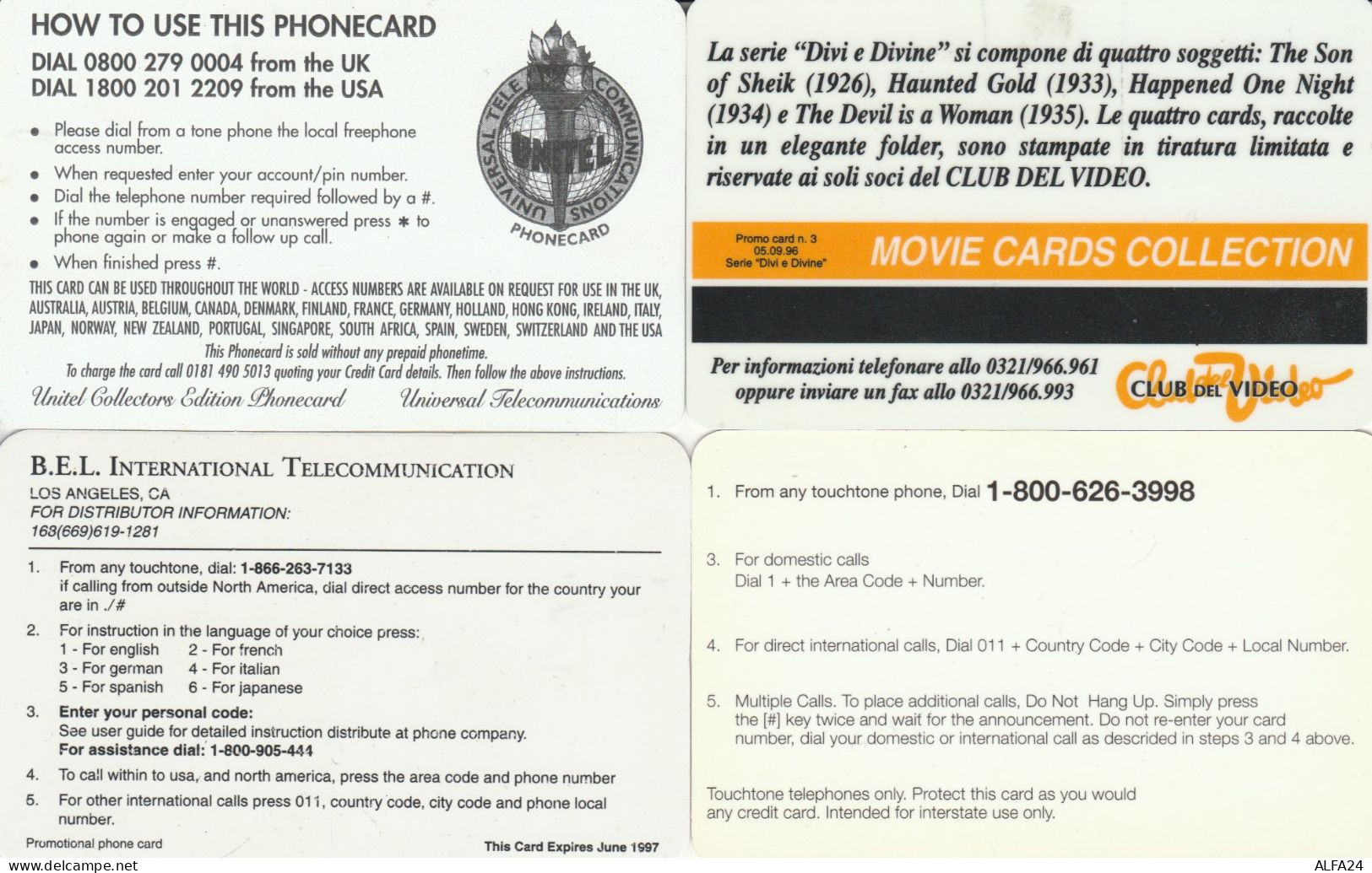 4 PREPAID PHONE CARD (PV1154 - Otros & Sin Clasificación