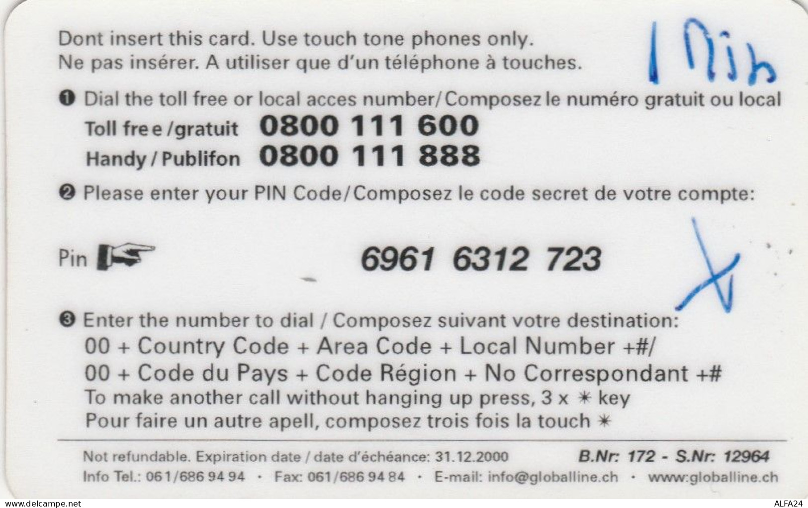 PREPAID PHONE CARD SVIZZERA (PV939 - Suisse