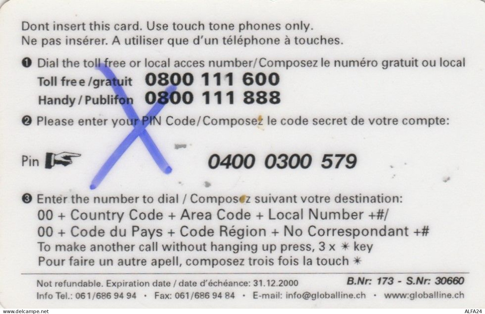 PREPAID PHONE CARD SVIZZERA (PV911 - Suisse