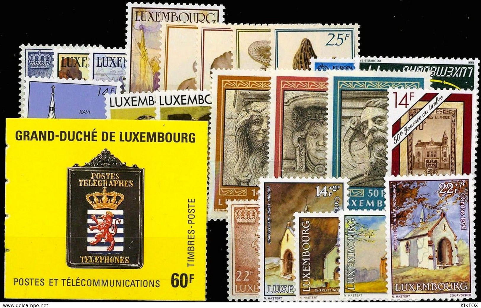 LUXEMBOURG,LUXEMBURG,1991, Mi 1263-1287  ,YT 1213-1237, JAHRGANG KPL , Complete Year + MH, POSTFRISCH - Años Completos