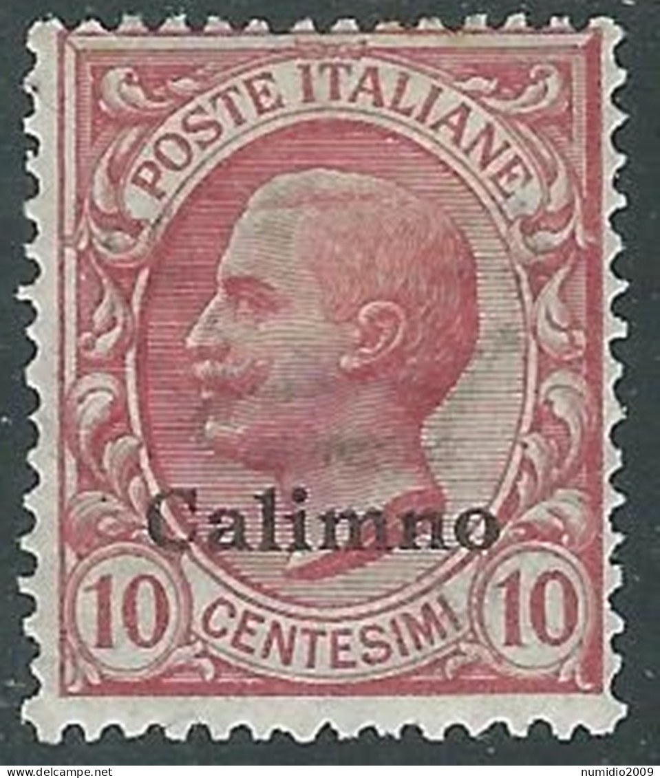 1912 EGEO CALINO EFFIGIE 10 CENT MH * - I29 - Egée (Calino)