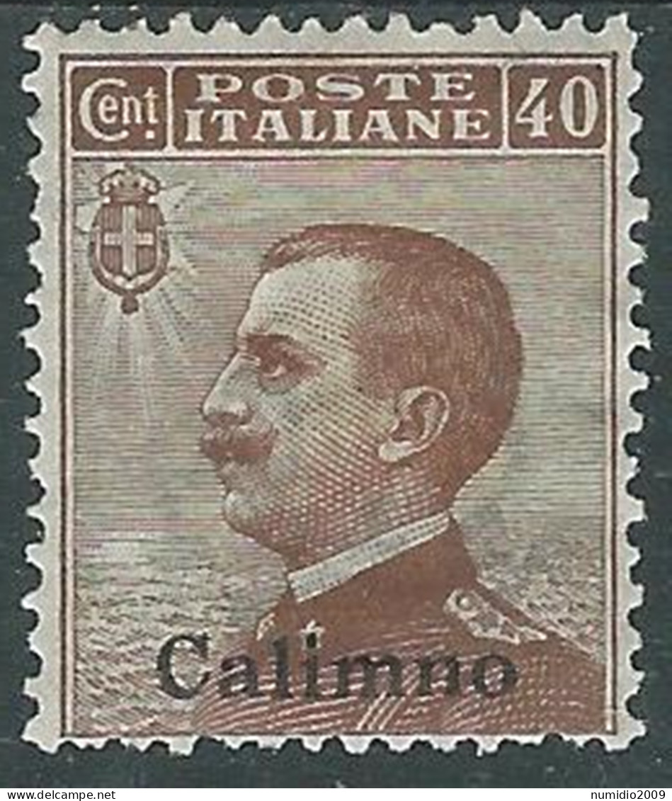 1912 EGEO CALINO EFFIGIE 40 CENT MH * - I29 - Egée (Calino)