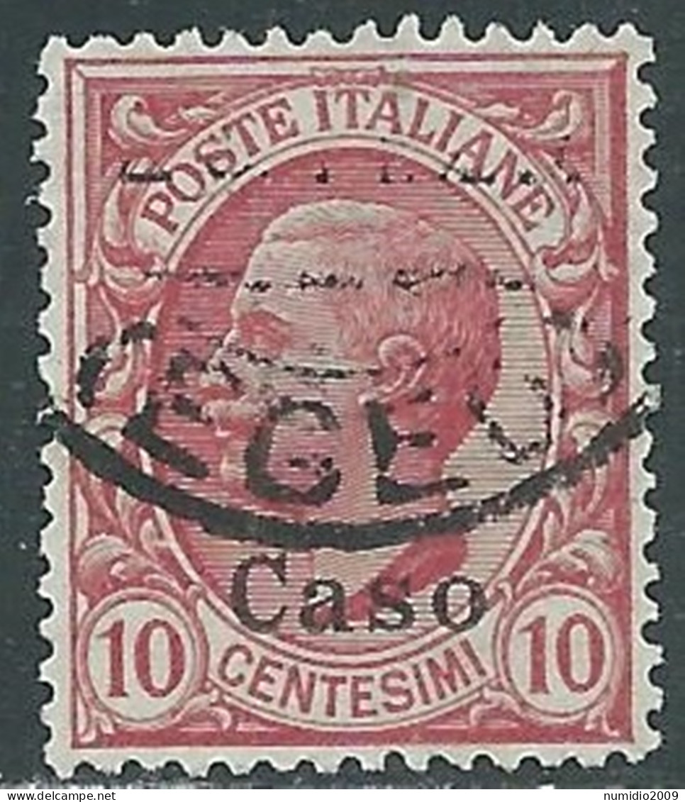 1912 EGEO CASO USATO EFFIGIE 10 CENT - I35-2 - Aegean (Caso)