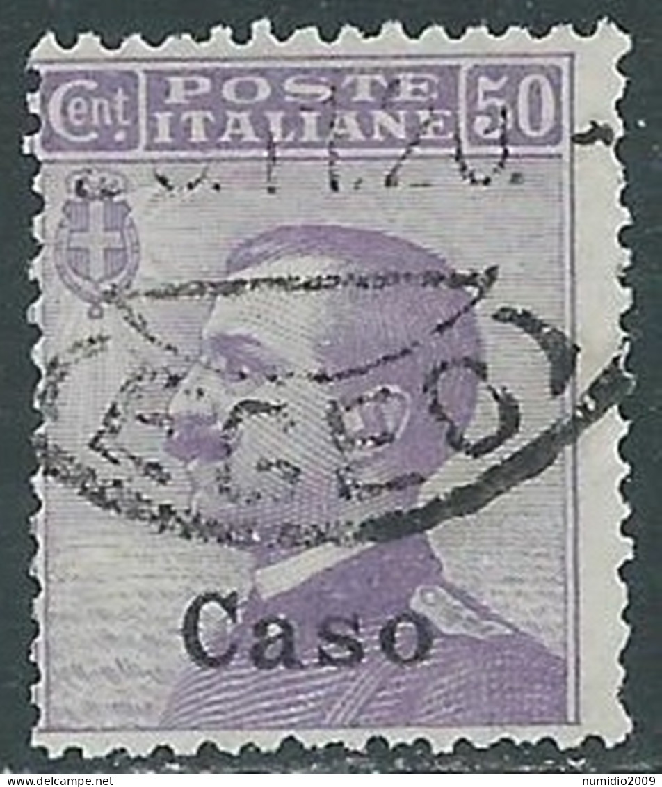 1912 EGEO CASO USATO EFFIGIE 50 CENT - I35-2 - Egeo (Caso)