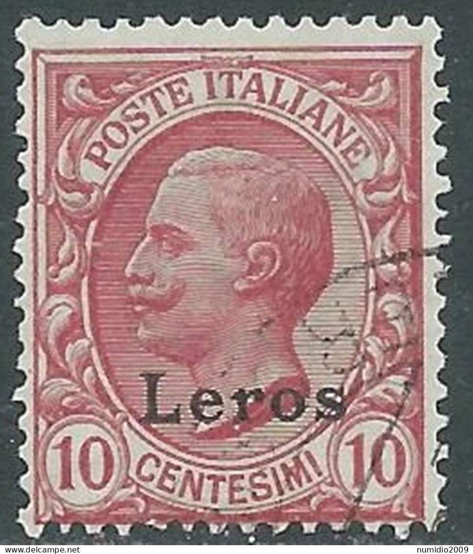 1912 EGEO LERO USATO EFFIGIE 10 CENT - I35-2 - Ägäis (Lero)