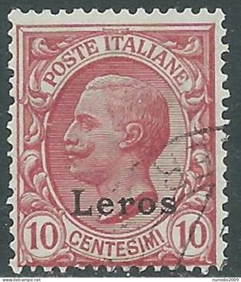 1912 EGEO LERO USATO EFFIGIE 10 CENT - I35-2 - Egée (Lero)