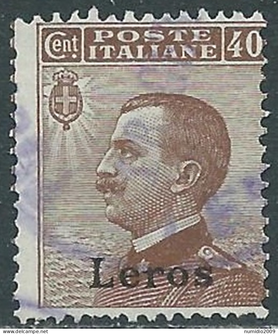 1912 EGEO LERO USATO EFFIGIE 40 CENT - I35-2 - Egée (Lero)