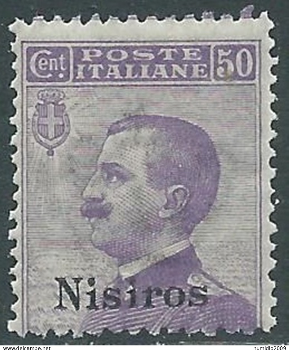 1912 EGEO NISIRO EFFIGIE 50 CENT MNH ** - I29-3 - Ägäis (Nisiro)