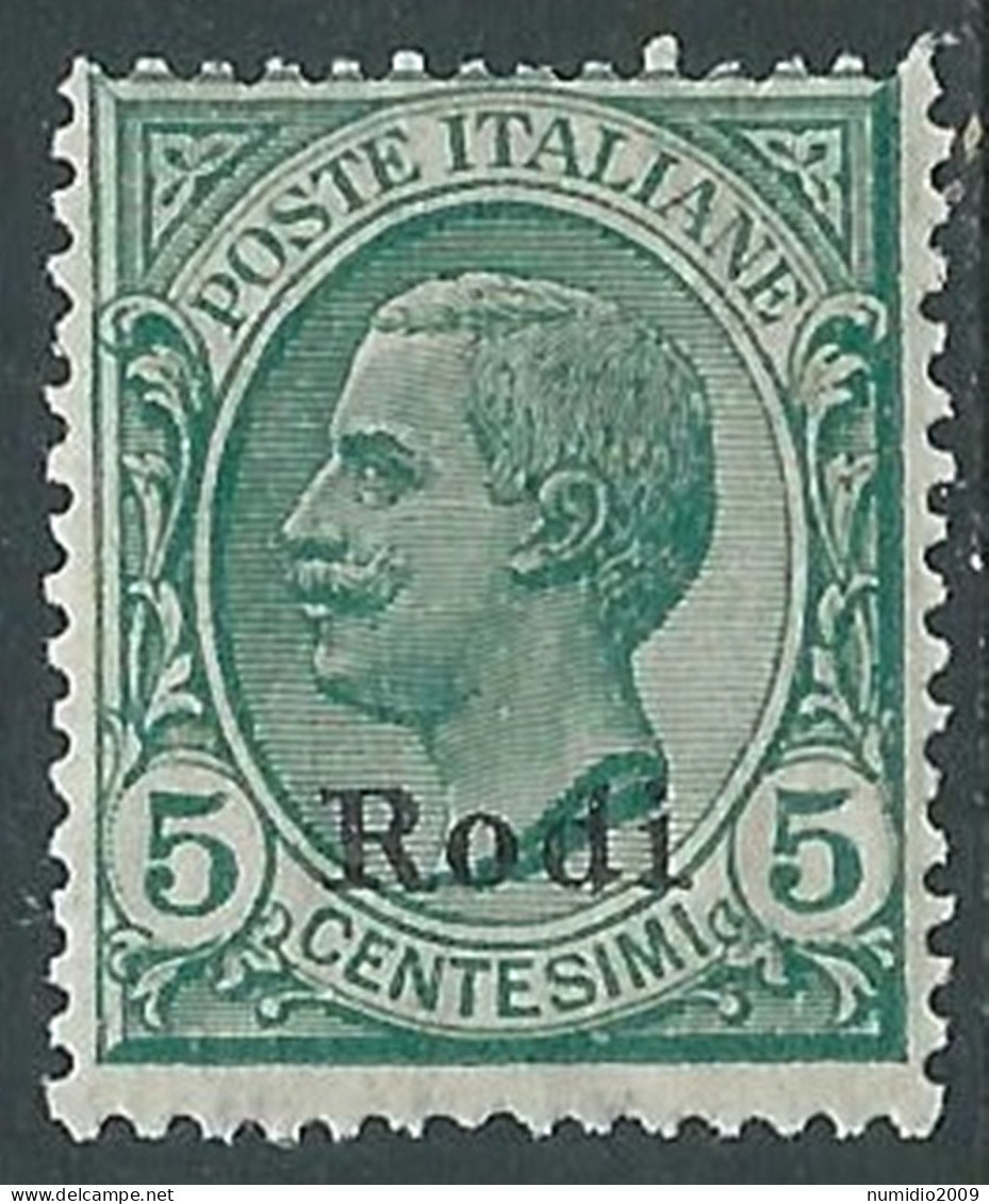 1912 EGEO RODI EFFIGIE 5 CENT MNH ** - I29-4 - Egée (Rodi)