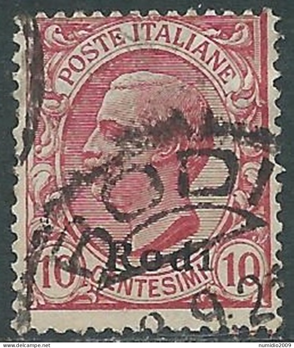 1912 EGEO RODI USATO EFFIGIE 10 CENT - I35-4 - Egée (Rodi)