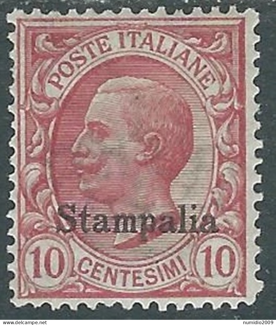 1912 EGEO STAMPALIA EFFIGIE 10 CENT MH * - I29-5 - Egeo (Stampalia)