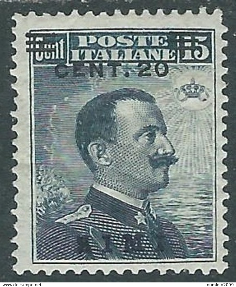 1916 EGEO SIMI EFFIGIE SOPRASTAMPATO 20 SU 15 CENT MH * - I29-9 - Aegean (Simi)