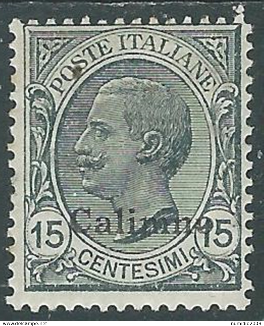 1921-22 EGEO CALINO EFFIGIE 15 CENT MH * - I29 - Egée (Calino)