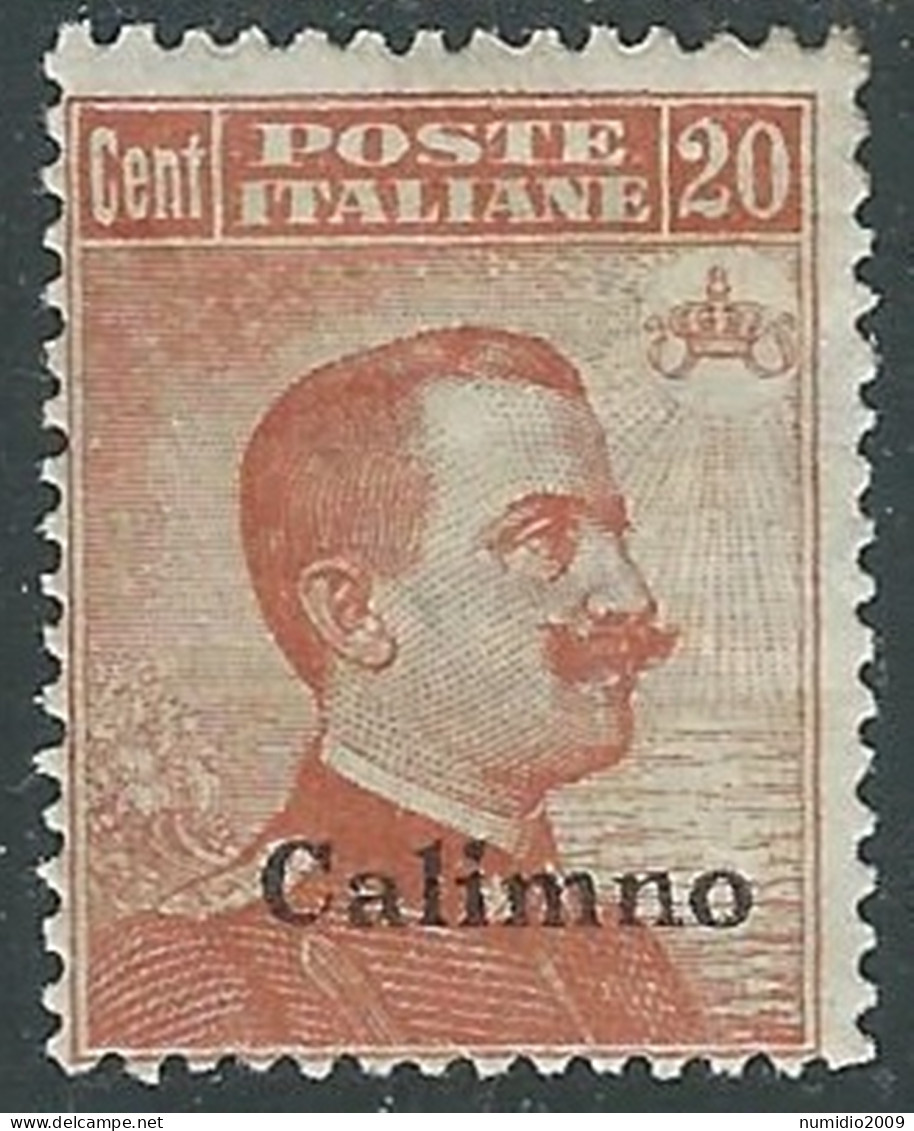 1921-22 EGEO CALINO EFFIGIE 20 CENT MH * - I29-9 - Egeo (Calino)