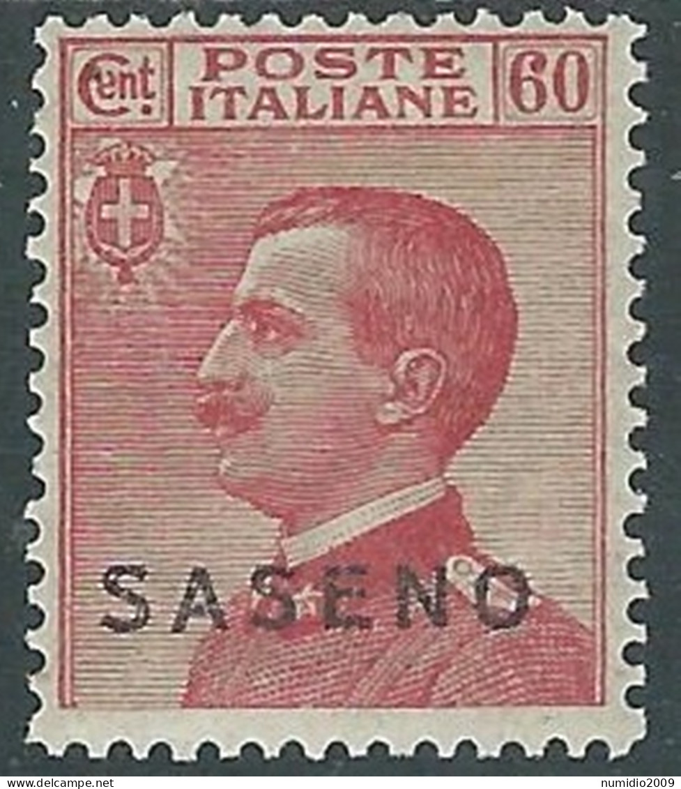 1923 SASENO EFFIGIE 60 CENT MH * - I29-8 - Saseno